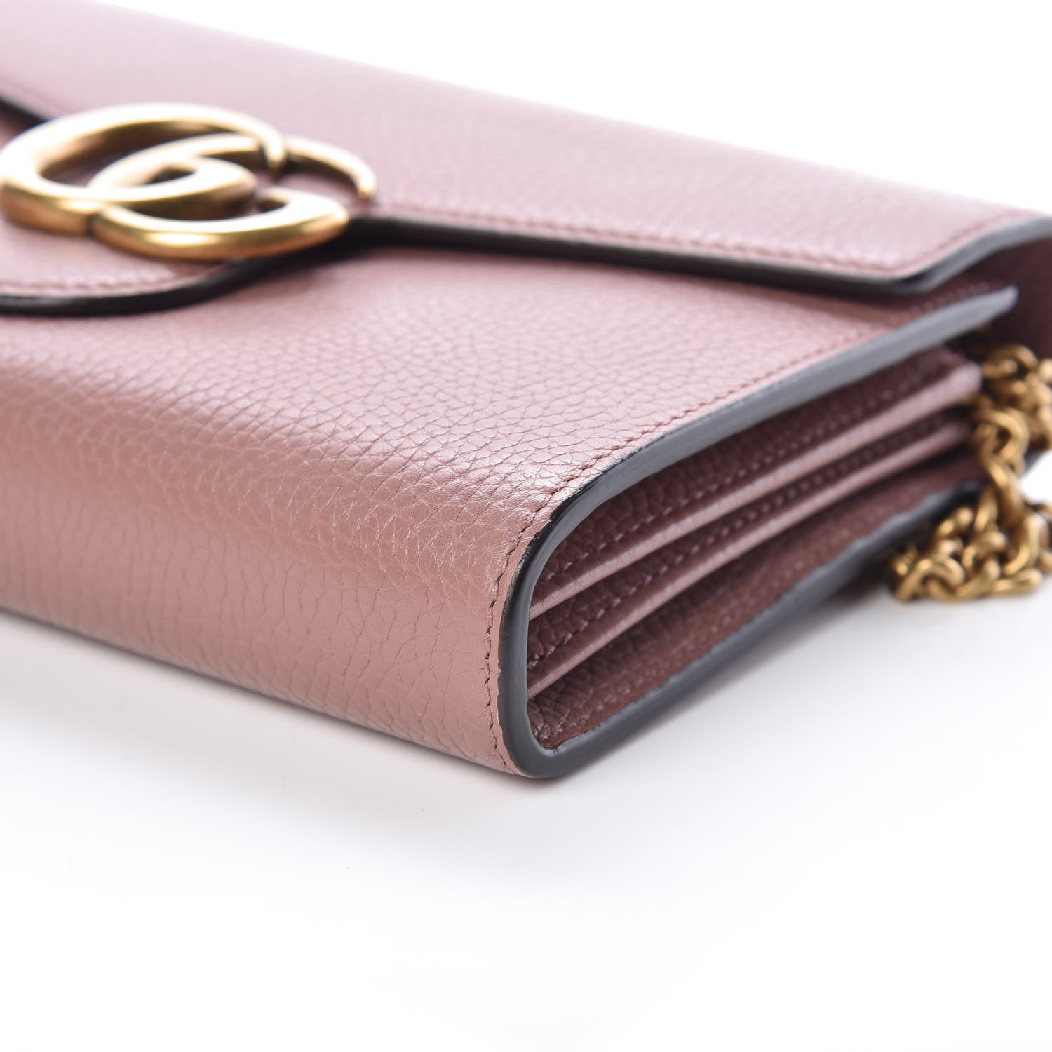 Gucci Cellarius Calfskin GG Marmont Chain Wallet Rosy Phard 9 of 9