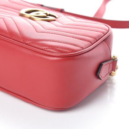 Gucci Calfskin Matelasse Small GG Marmont Chain Shoulder Bag Hibiscus Red 10 of 10