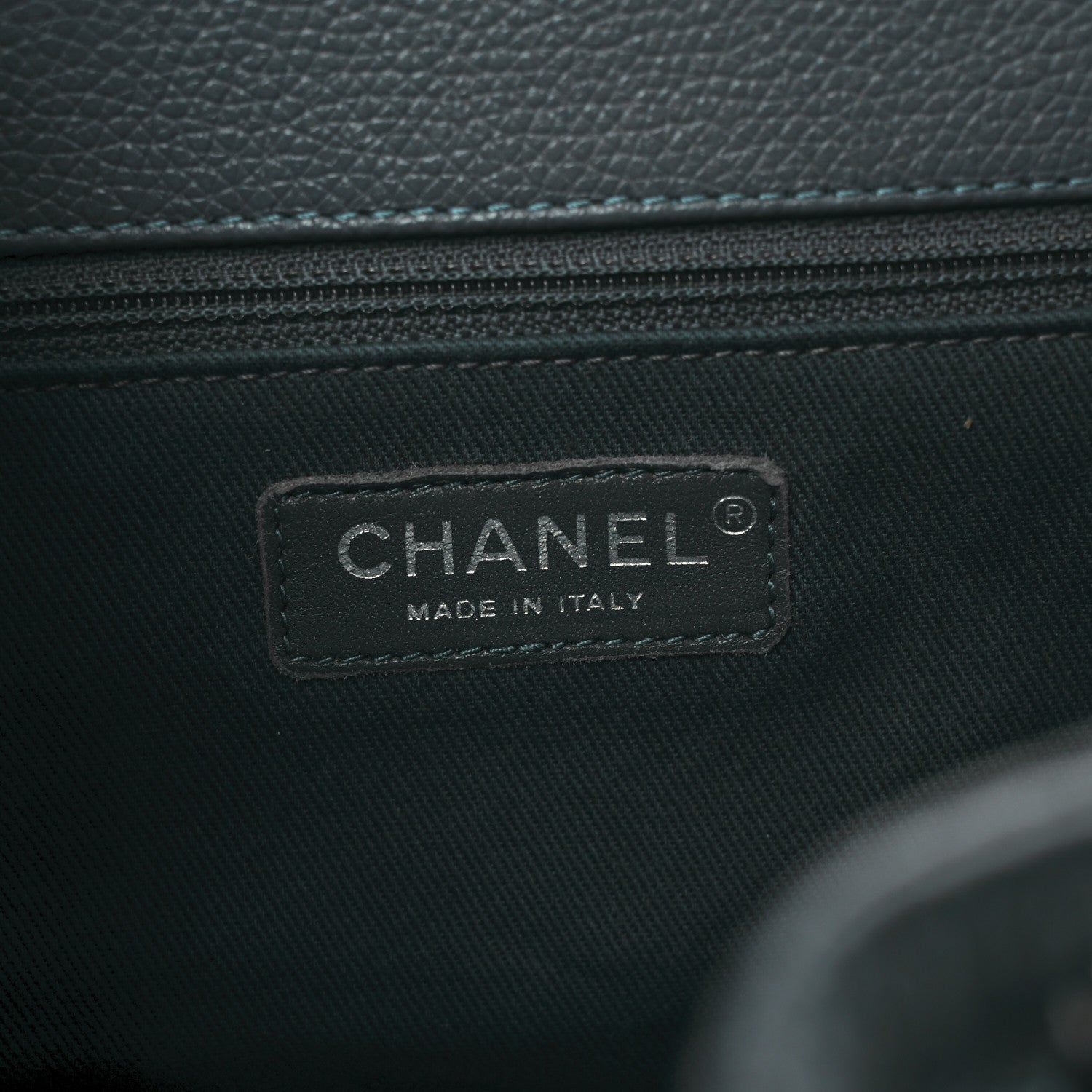 Chanel Grained Calfskin Stitched Small Messenger Flap Bag Teal 6 of 10