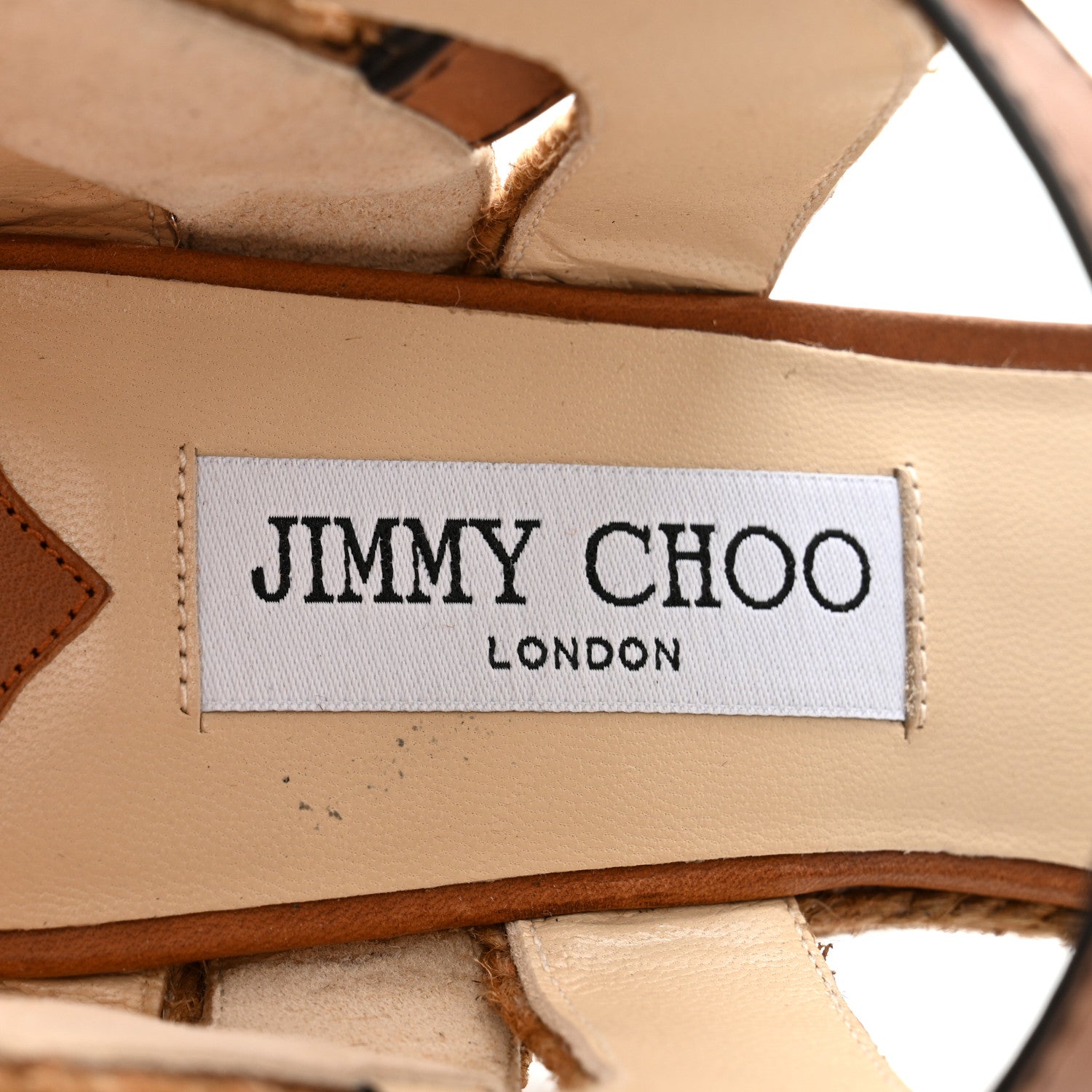 Jimmy Choo Calfskin Espadrille Delphi 100 Wedge Sandals 39.5 Cuoio 7 of 11