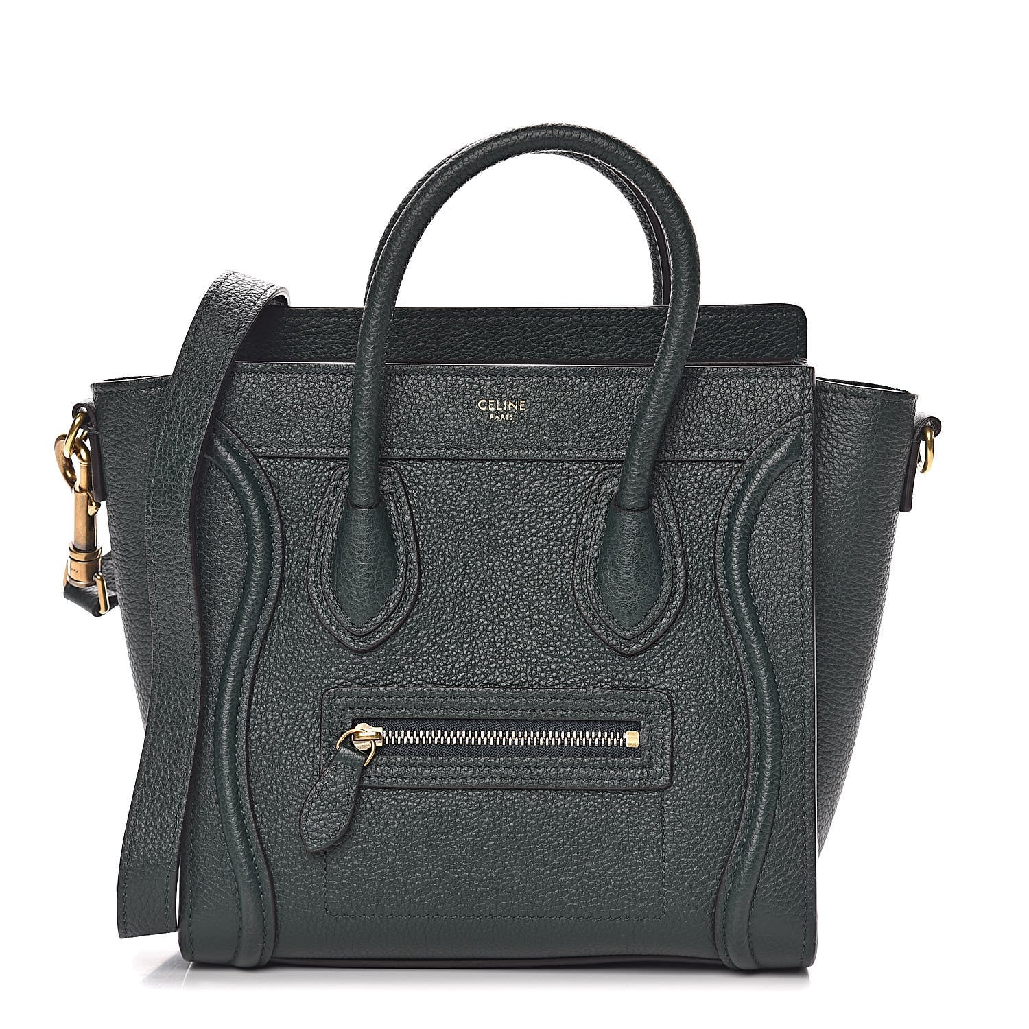 Celine Drummed Calfskin Nano Luggage Amazone 1 of 10