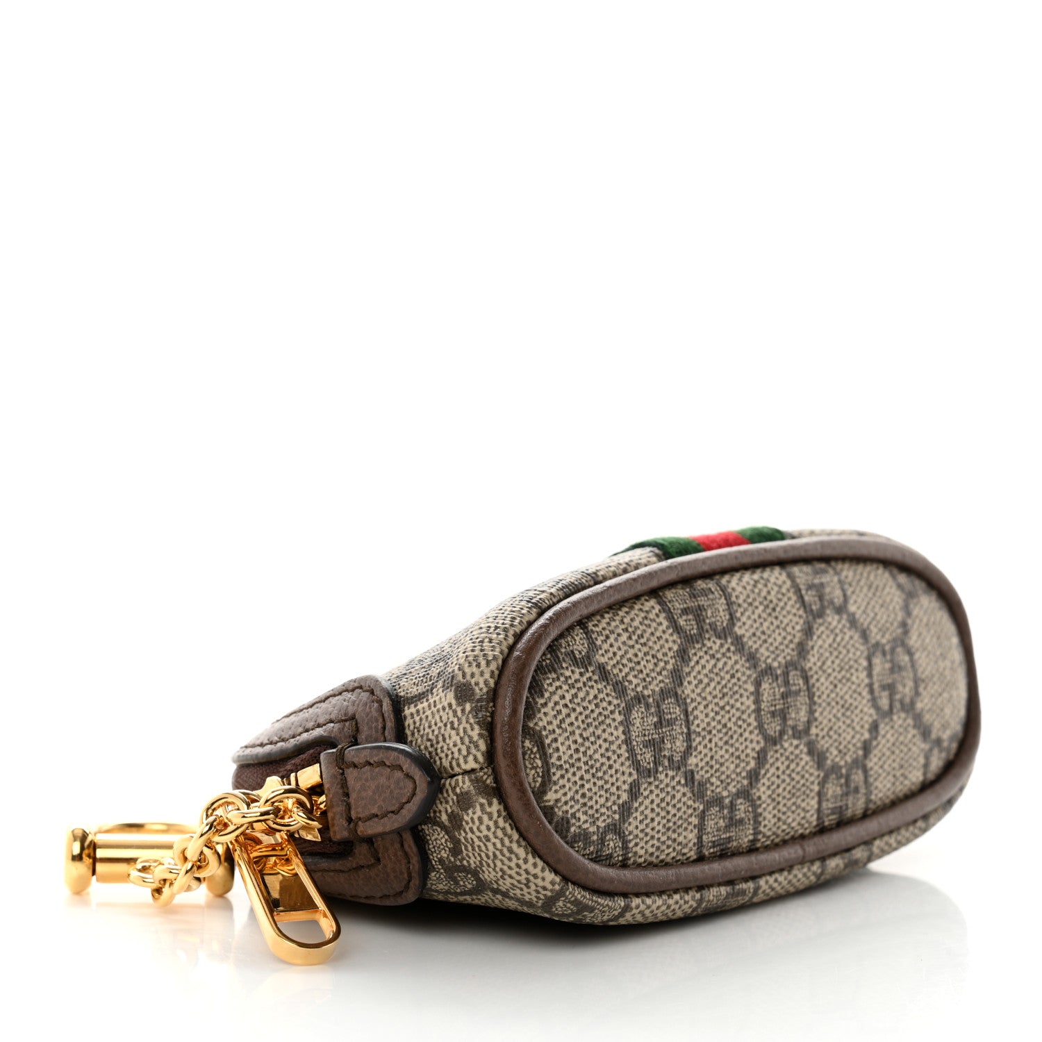 Gucci GG Supreme Monogram Web Ophidia Dome Key Pouch Beige New Acero 3 of 7