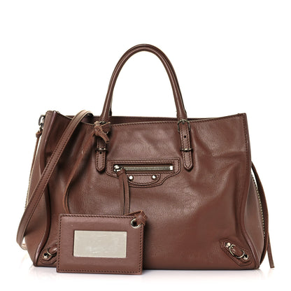 Balenciaga Supple Calfskin Papier Mini A4 Zip Around Tote Marron Tabacco 1 of 15