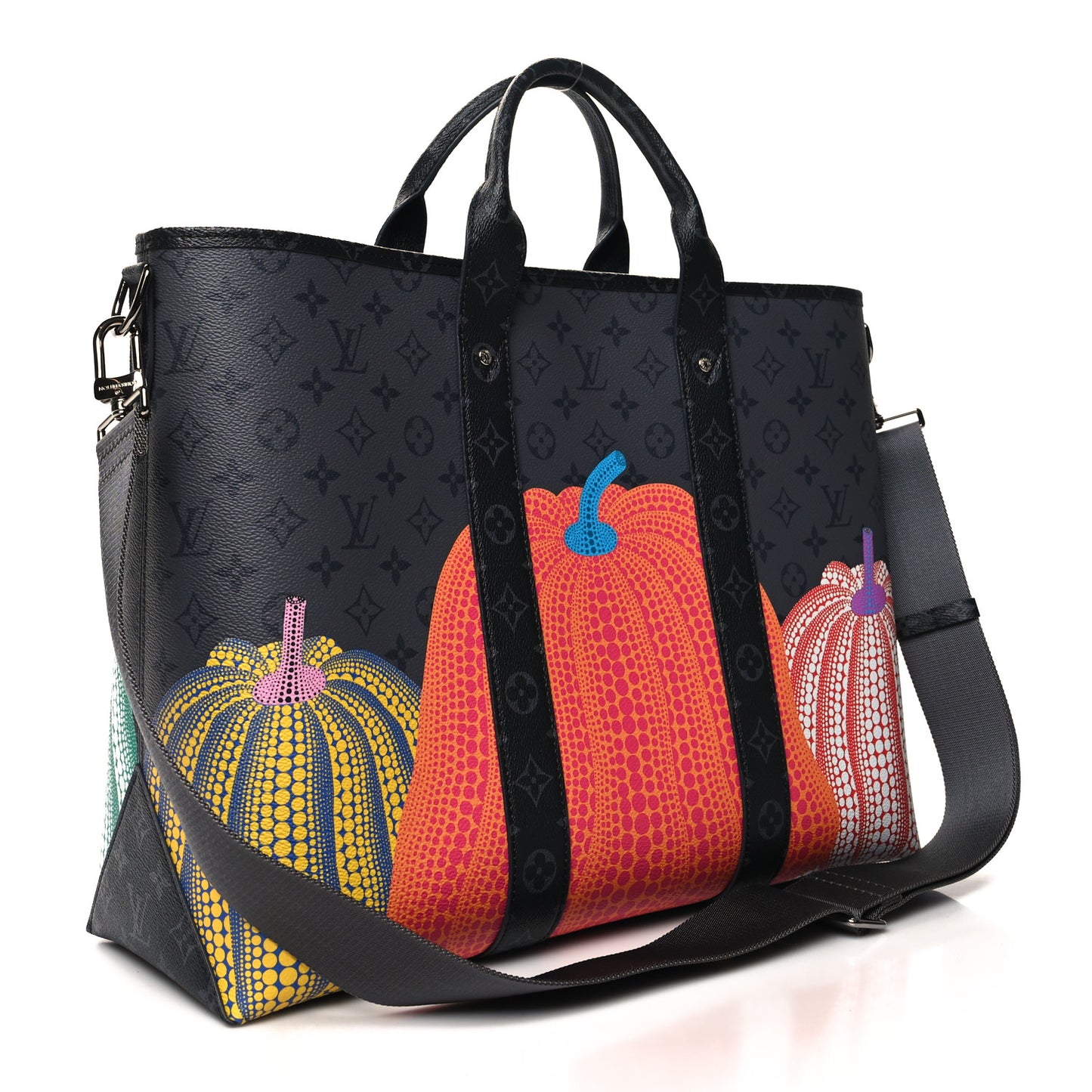 LOUIS VUITTON X YK Monogram Eclipse Reverse Pumpkin Weekend Tote Multicolor