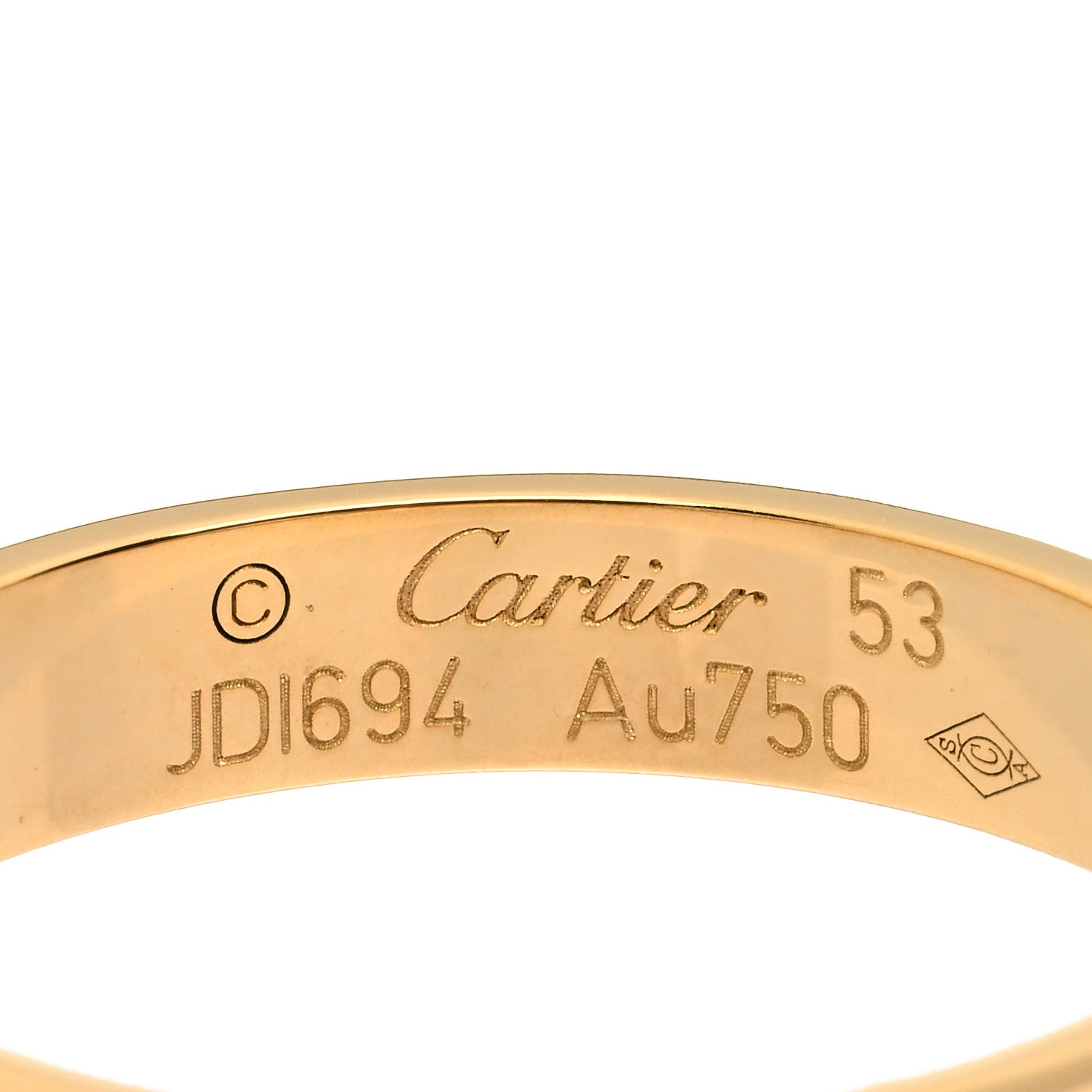 Cartier 18K Yellow Gold 3.5mm LOVE Wedding Band Ring 53 6.25 3 of 3