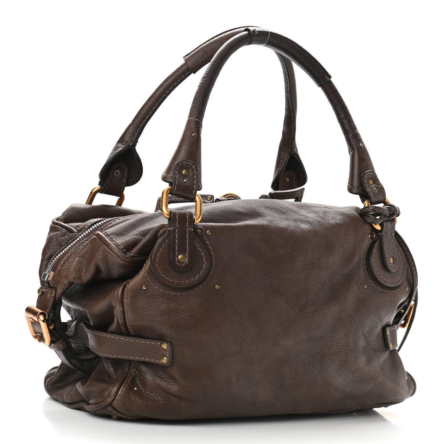 Chloe Calfskin Paddington Front Pocket Tote Chocolate 3 of 10