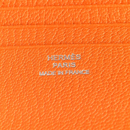 Hermes Chevre Mysore Compact Azap Wallet Orange 6 of 9