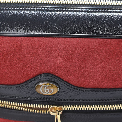 Gucci Suede Patent Web Small Ophidia Shoulder Bag Hibiscus Red Black 10 of 10