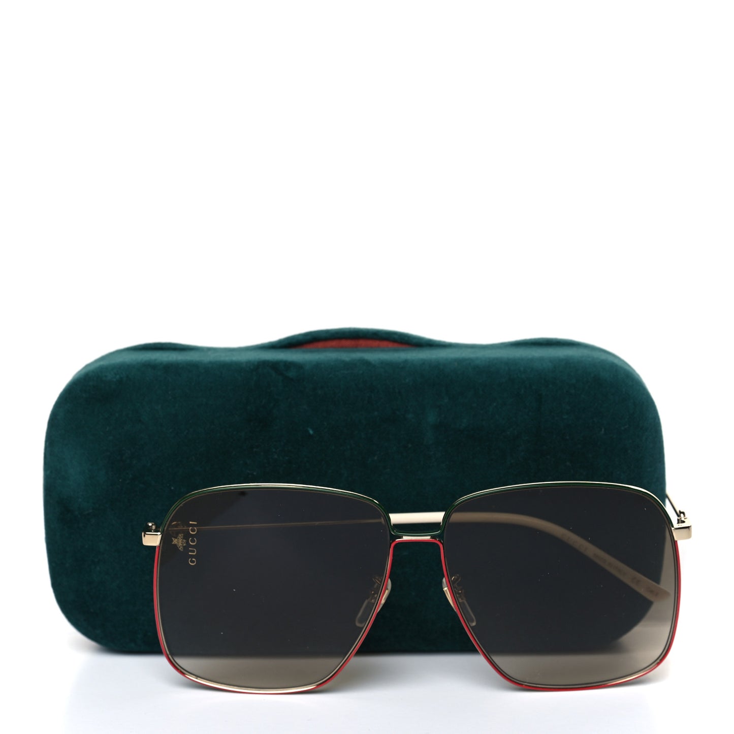 Web Rectangular Frame Interlocking G Sunglasses GG0394S Green Red