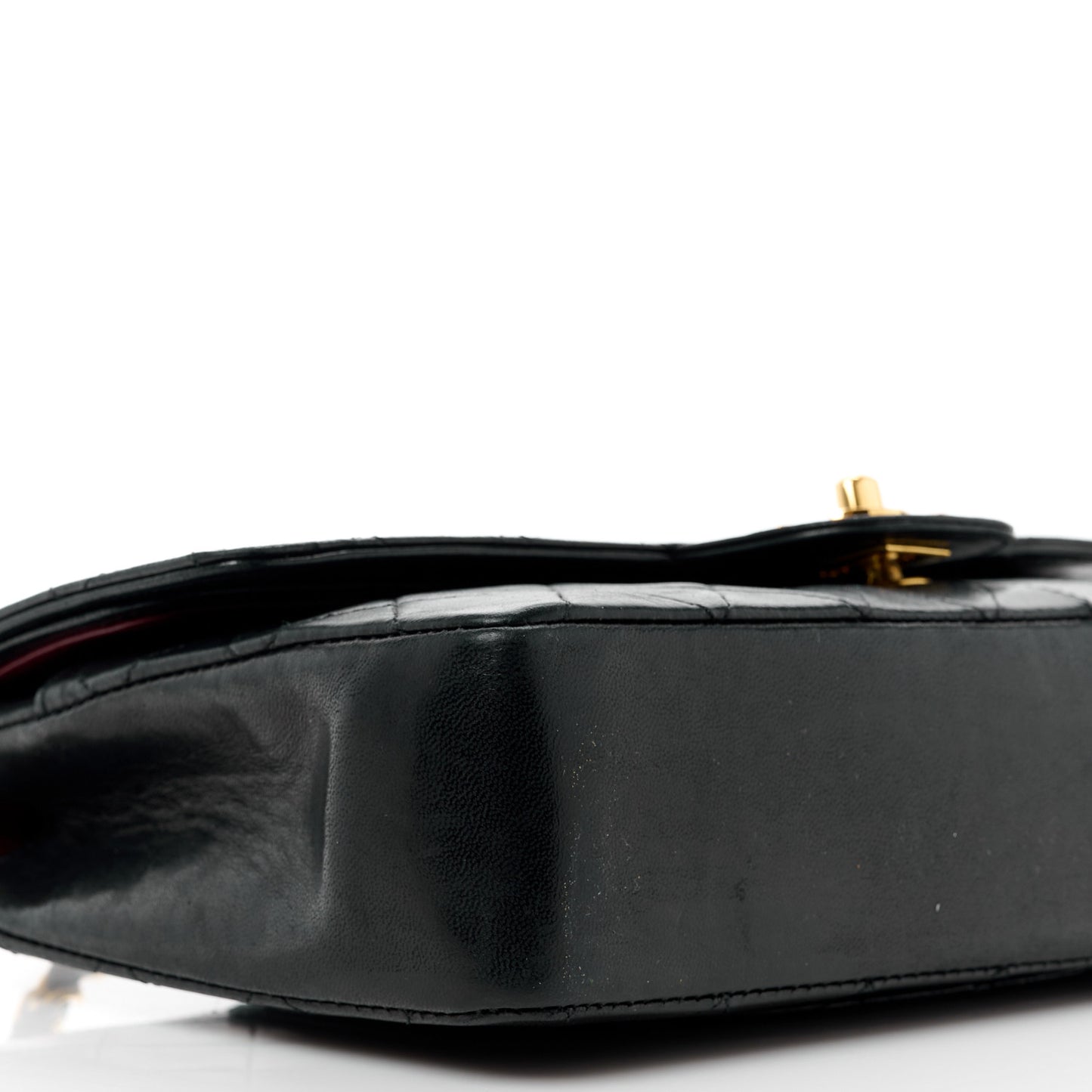 Lambskin Quilted Medium Double Flap Black