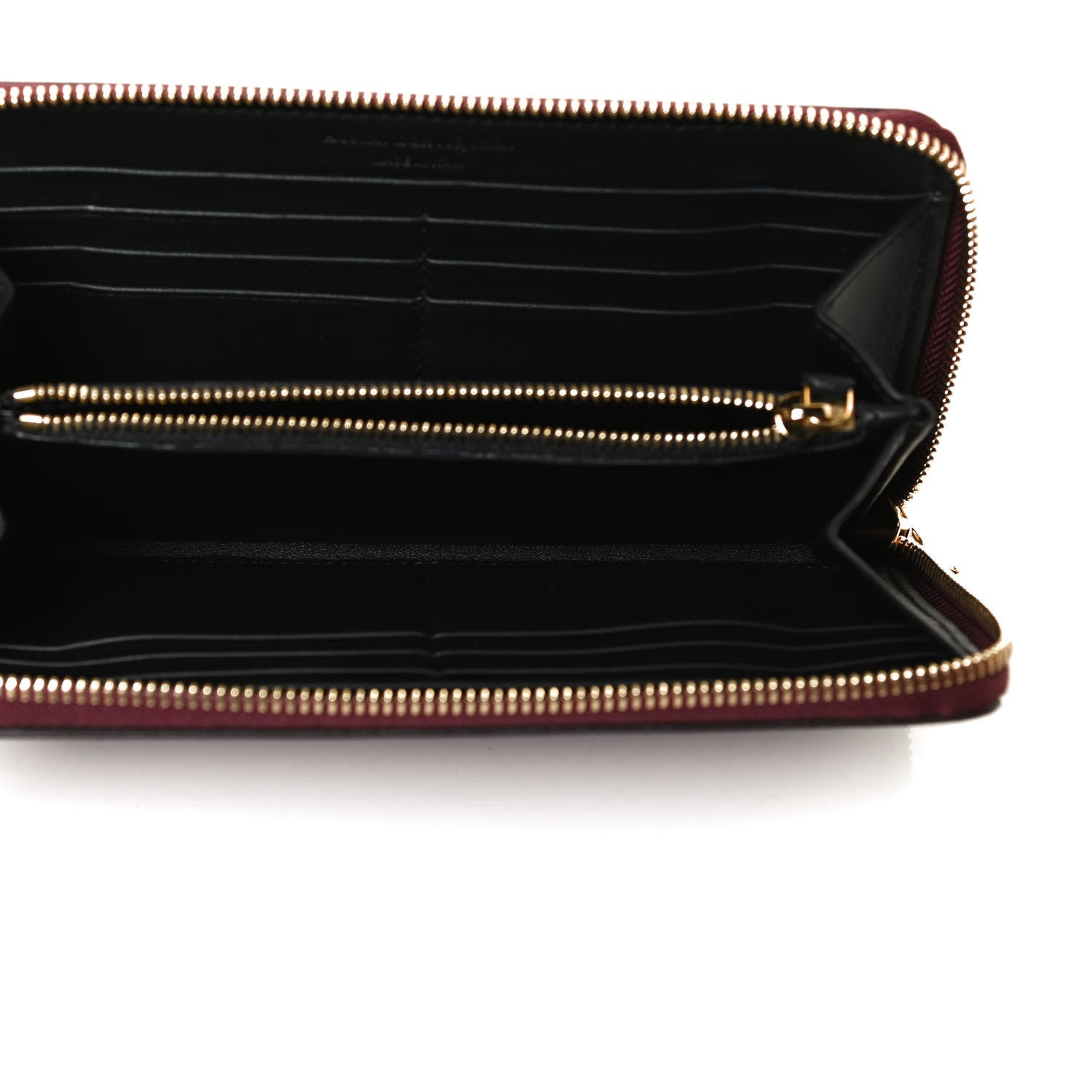 Alexander McQueen Pebbled Calfskin Skull Continental Zip Wallet Oxblood 5 of 13