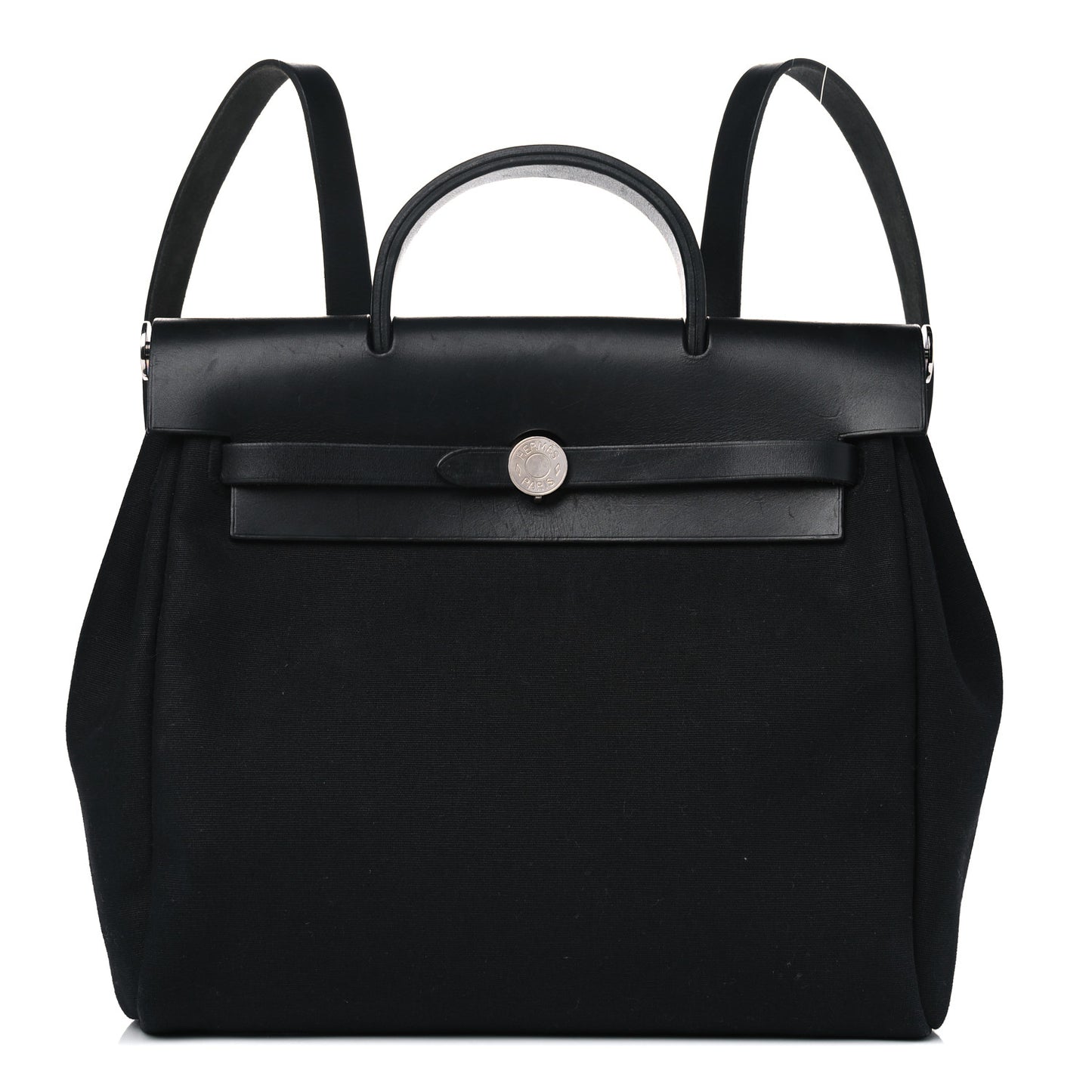 Toile Vache Calfskin Herbag 30 PM Backpack Black