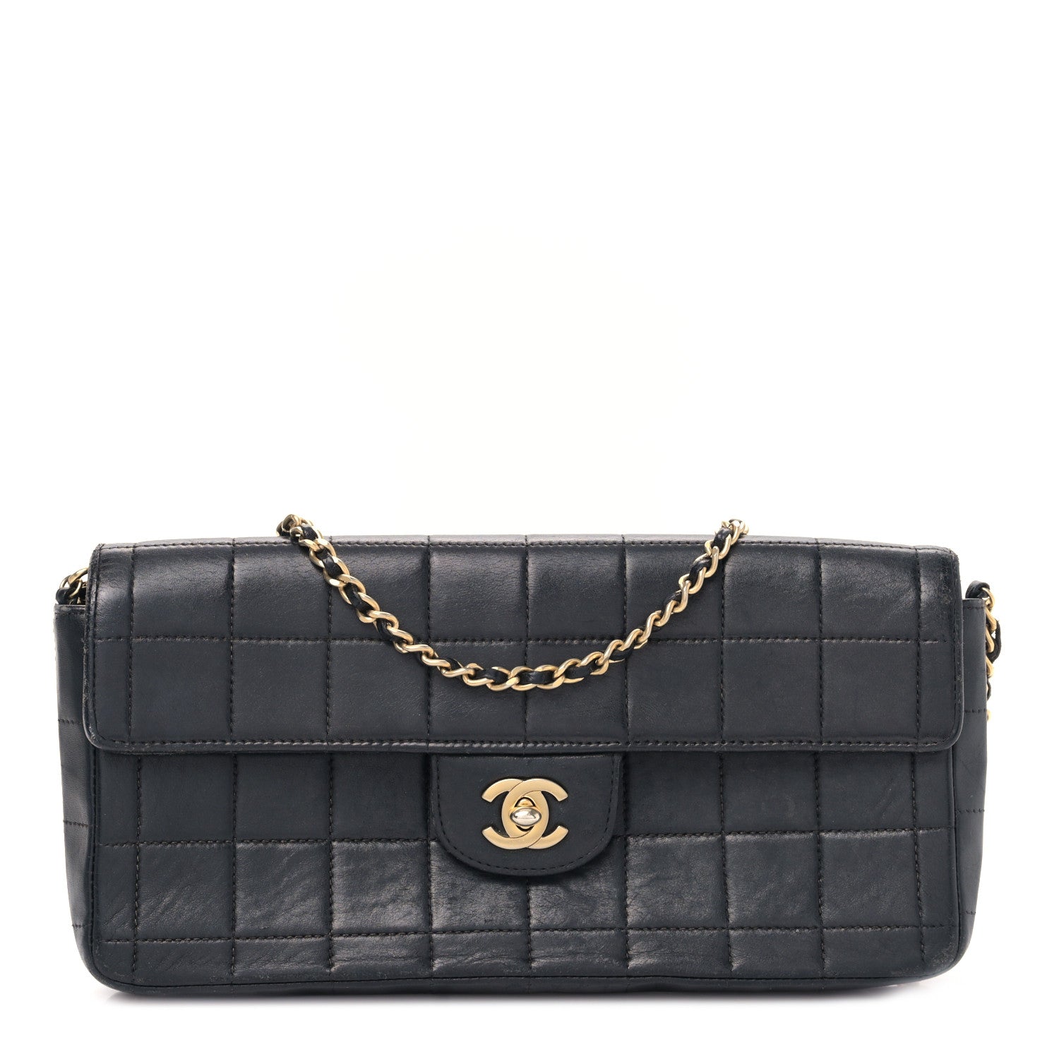 Chanel Lambskin East West Chocolate Bar Flap Black 1 of 10