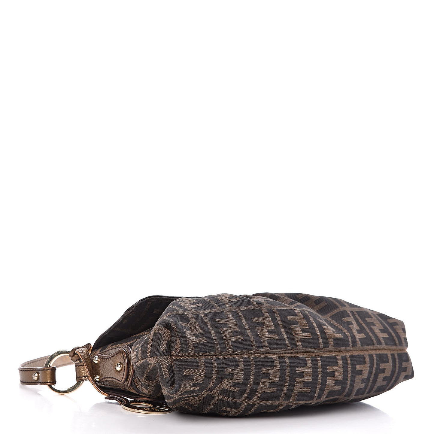 Zucca Laminated Vachetta Small Chef Shoulder Bag Tobacco Bronzo