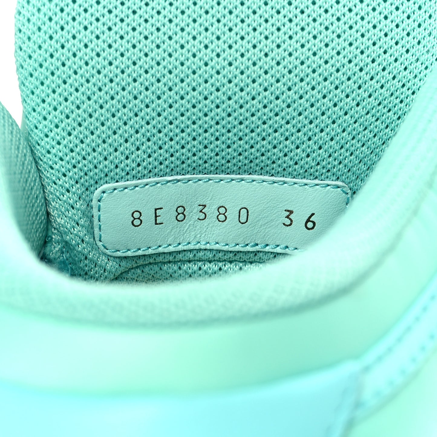 Nylon Match High Top Sneakers 36 Turquoise