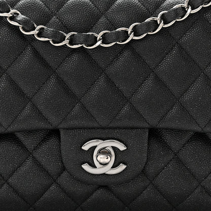 Chanel Iridescent Caviar Quilted Medium Double Flap Black 8 of 10