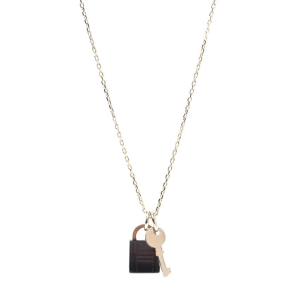 Hermes Permabrass Buffalo Horn Amulette Padlock PM Pendant Necklace 1 of 6