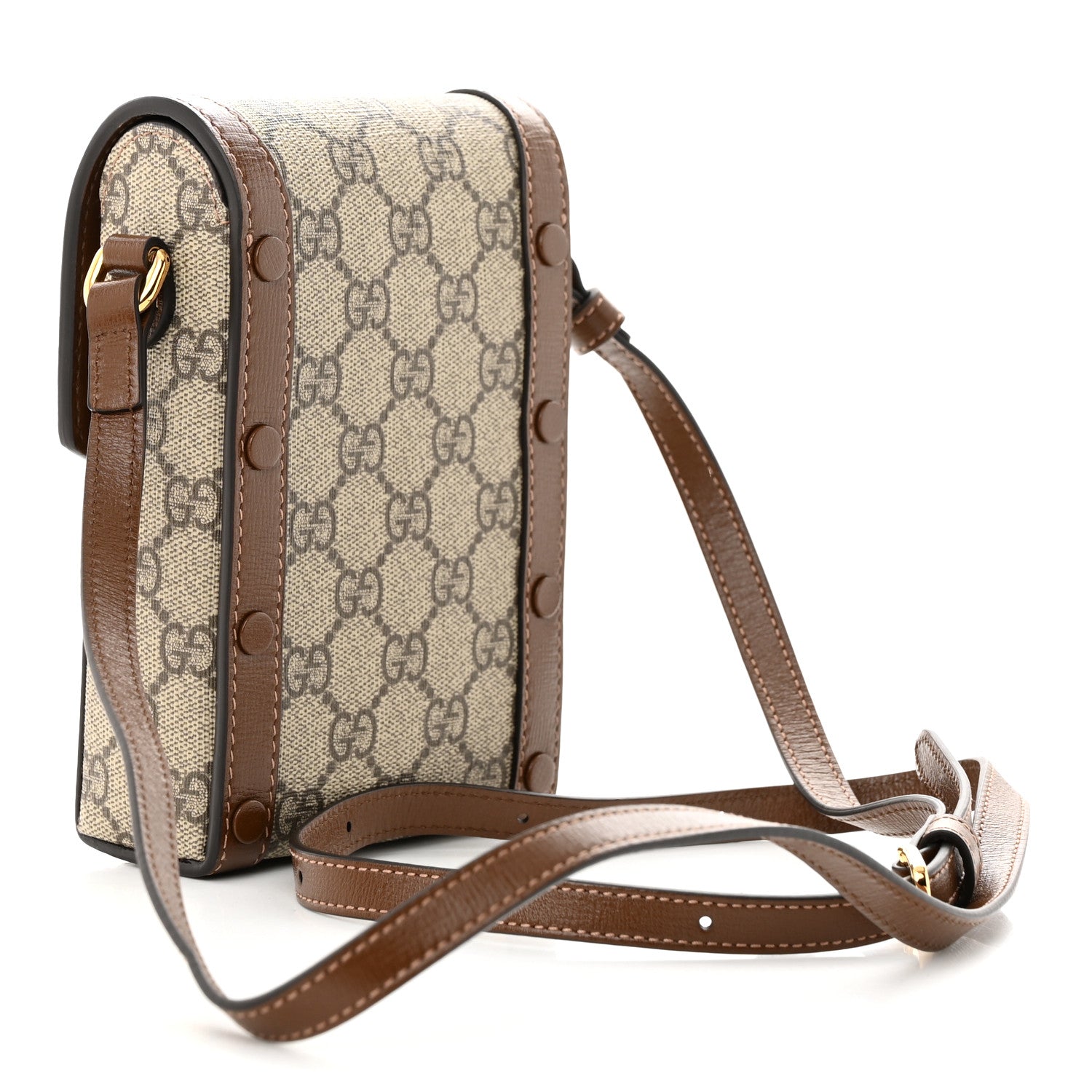 Gucci GG Supreme Monogram Mini Horsebit 1955 Crossbody Bag Beige Brown Sugar 3 of 10