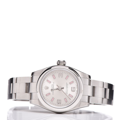 Rolex Stainless Steel 26mm Oyster Perpetual Watch Pink Index 176200 3 of 8