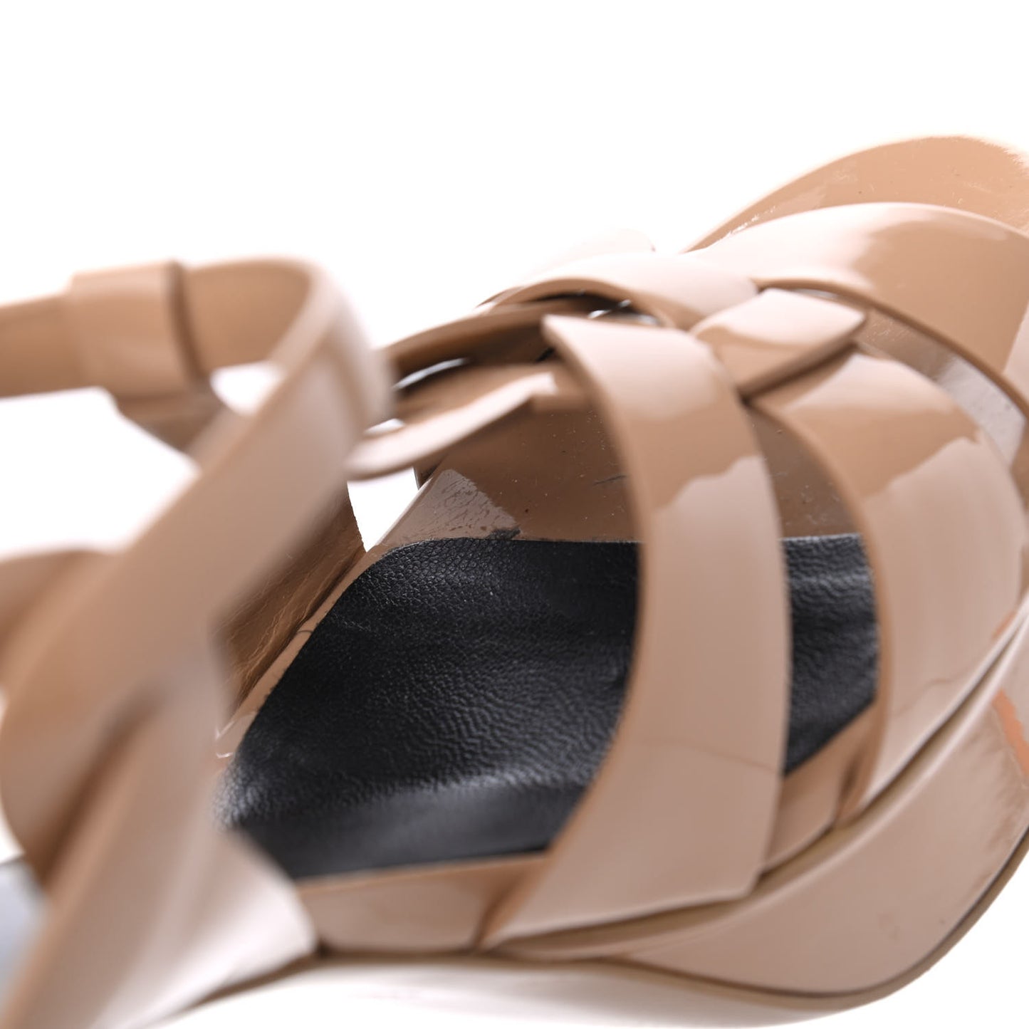 Patent Tribute 75 Platform Sandals 40.5 Dark Nude