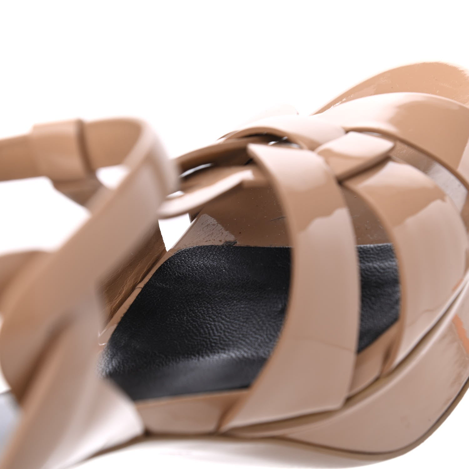 Saint Laurent Patent Tribute 75 Platform Sandals 40.5 Dark Nude 18 of 21