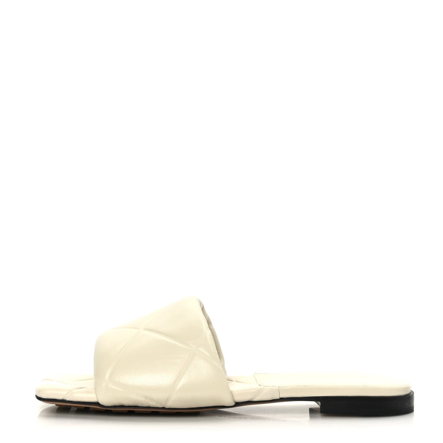 Nappa Quilted Rubber Lido Flat Sandals 37 Sea Salt