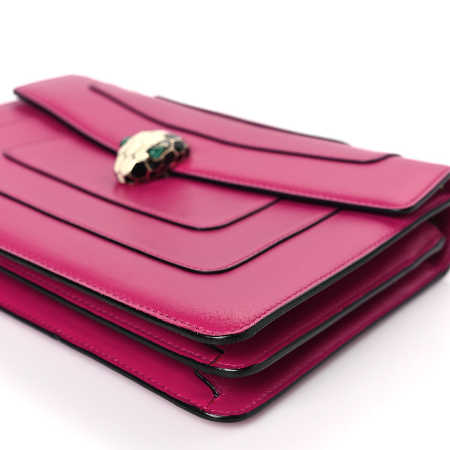 Bulgari Calfskin Serpenti Forever Snake Strap Crossbody Bag Pink 8 of 8