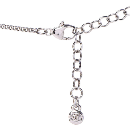 Chanel Crystal CC Necklace Silver 4 of 7