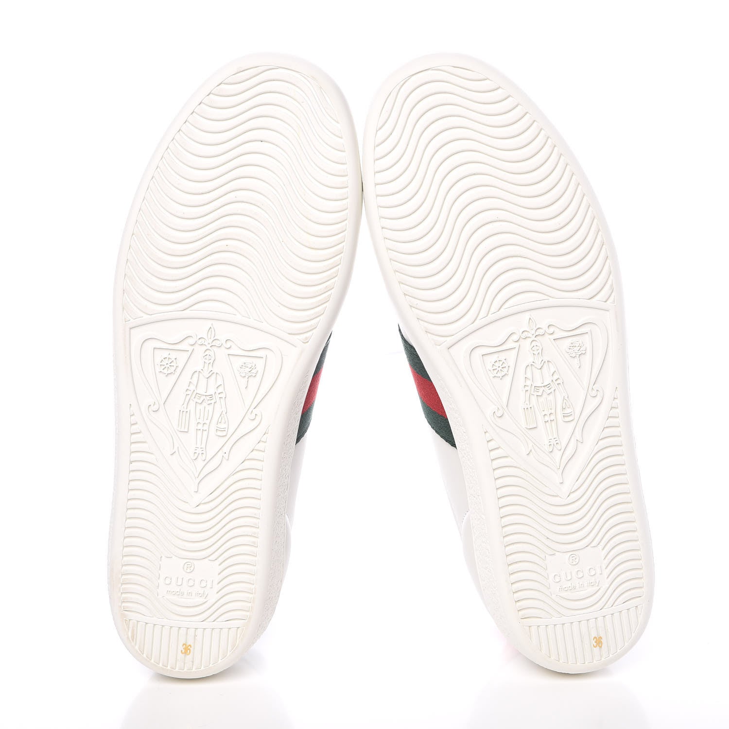 Gucci Calfskin Ayers Bee Embroidered Womens Ace Sneakers 36 White Green 6 of 9