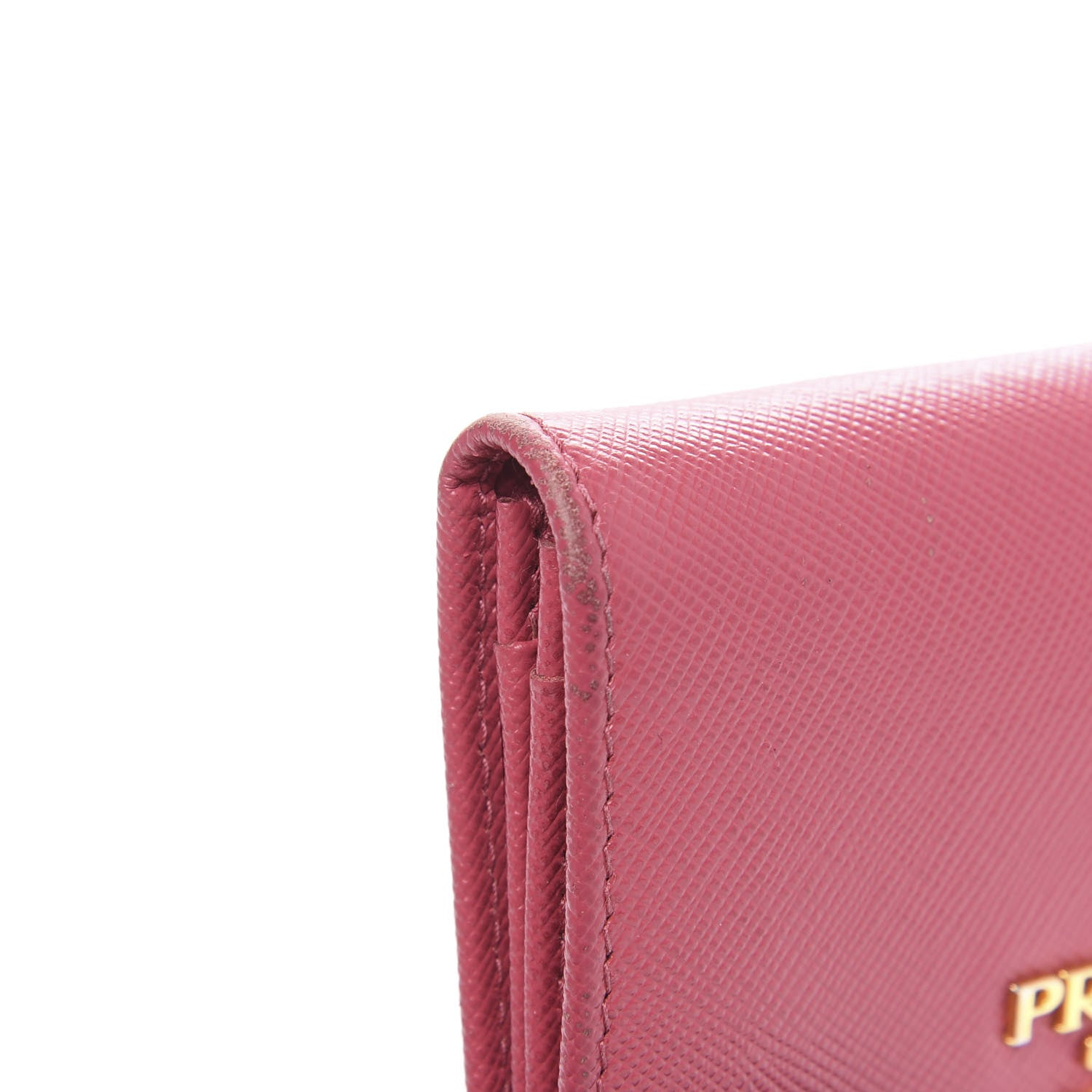 Prada Saffiano Metal Bi-Fold Card Holder Wallet Peonia 7 of 10