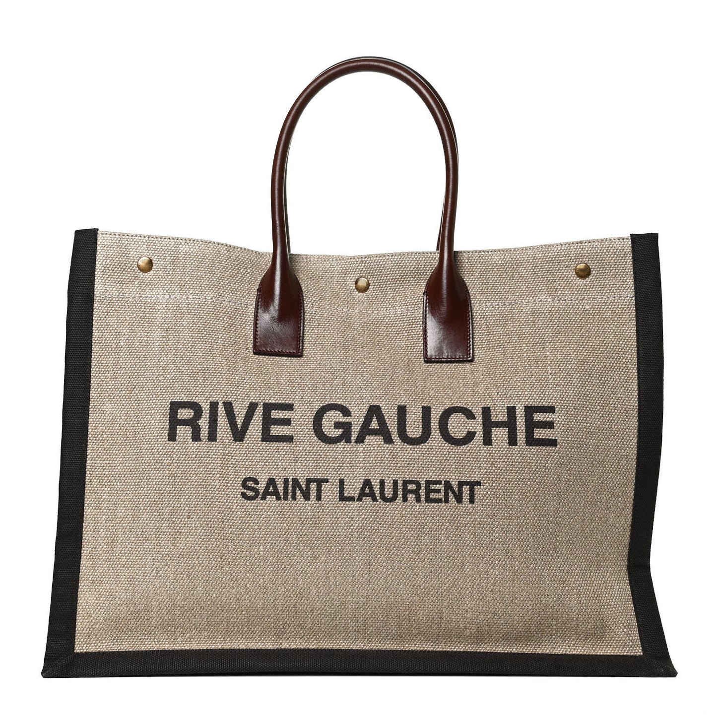 Linen Calfskin Rive Gauche Tote Natural