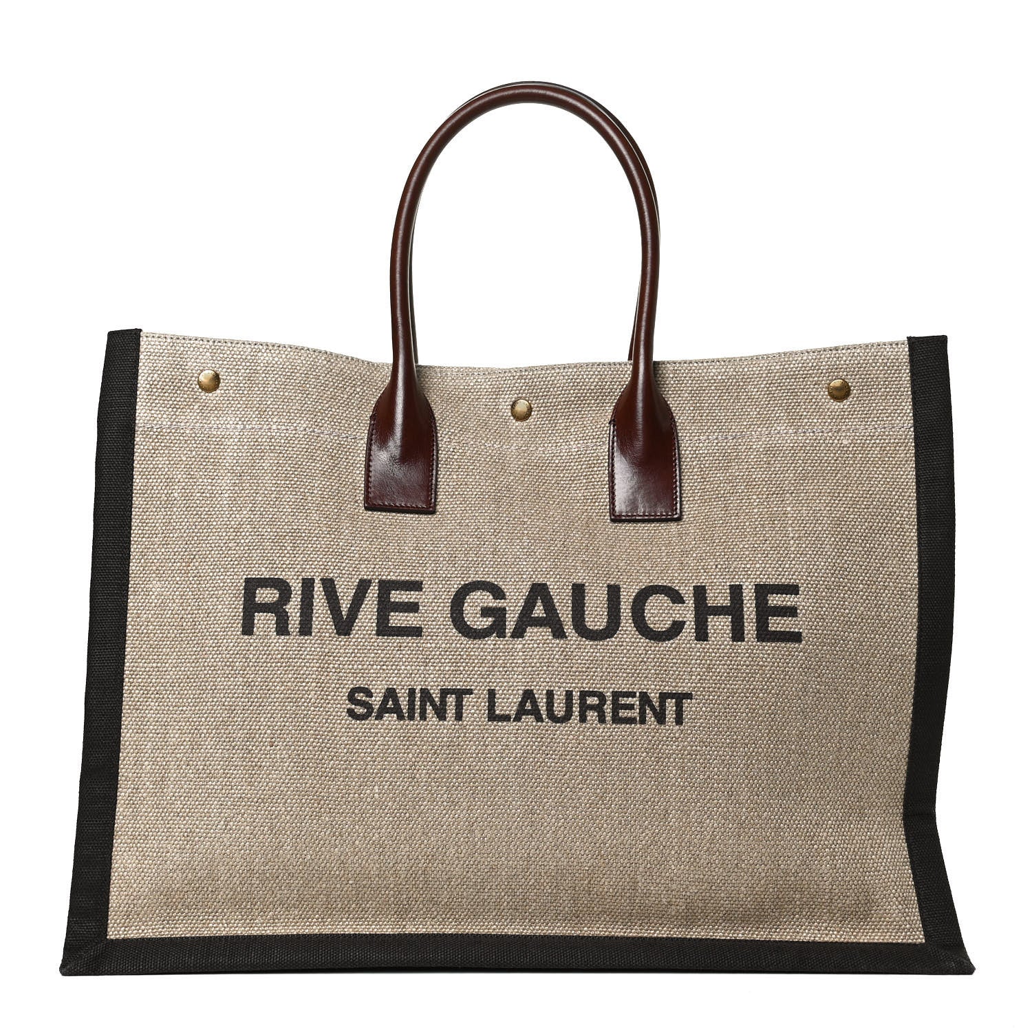 Saint Laurent Linen Calfskin Rive Gauche Tote Natural 1 of 10