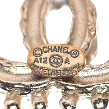 Chanel Crystal CC Earrings Gold 4 of 5
