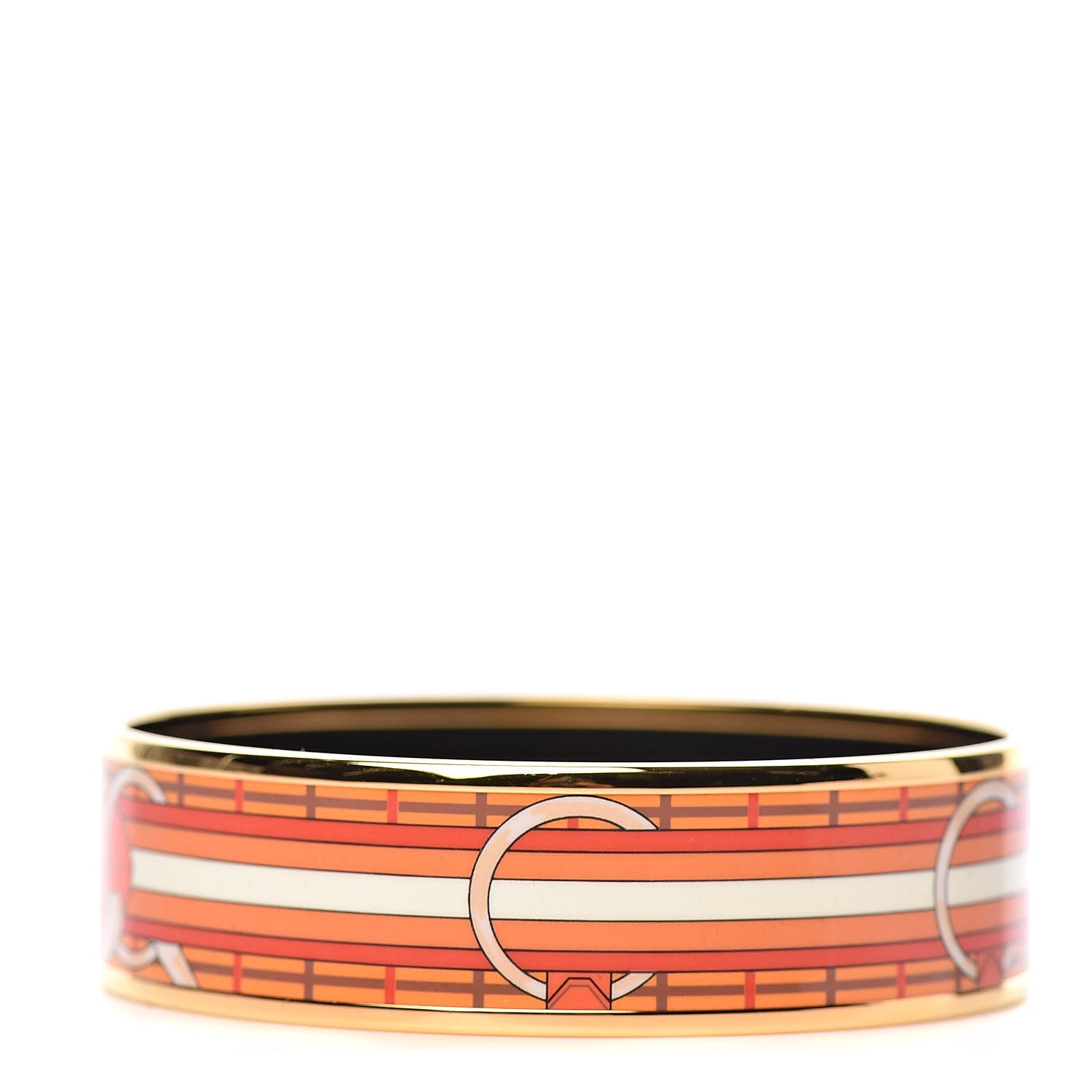Hermes Enamel Printed Wide Tatersale Bracelet 70 1 of 5