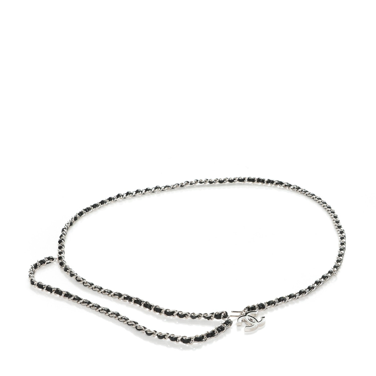 Chanel Lambskin Enamel CC Chain Belt Black Silver 1 of 3