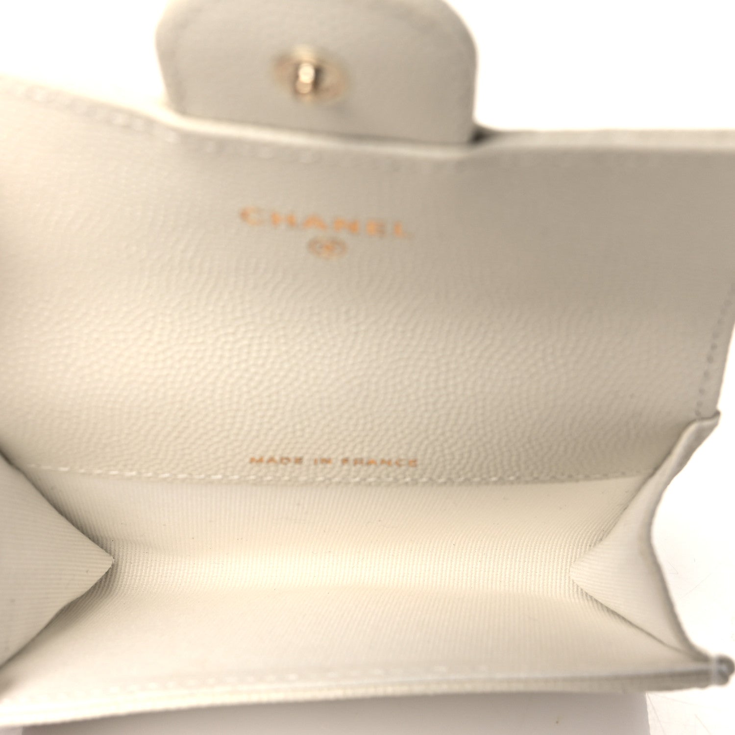 Chanel Caviar Quilted Flap Card Holder Wallet White 4 of 8