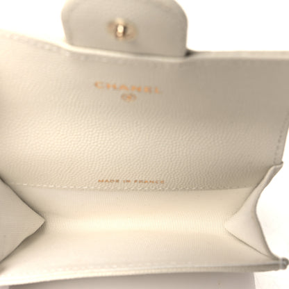 Chanel Caviar Quilted Flap Card Holder Wallet White 4 of 8