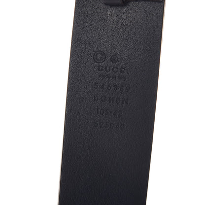 Gucci Selleria Calfskin Mens Interlocking G 37mm Belt 105 42 Black 4 of 9