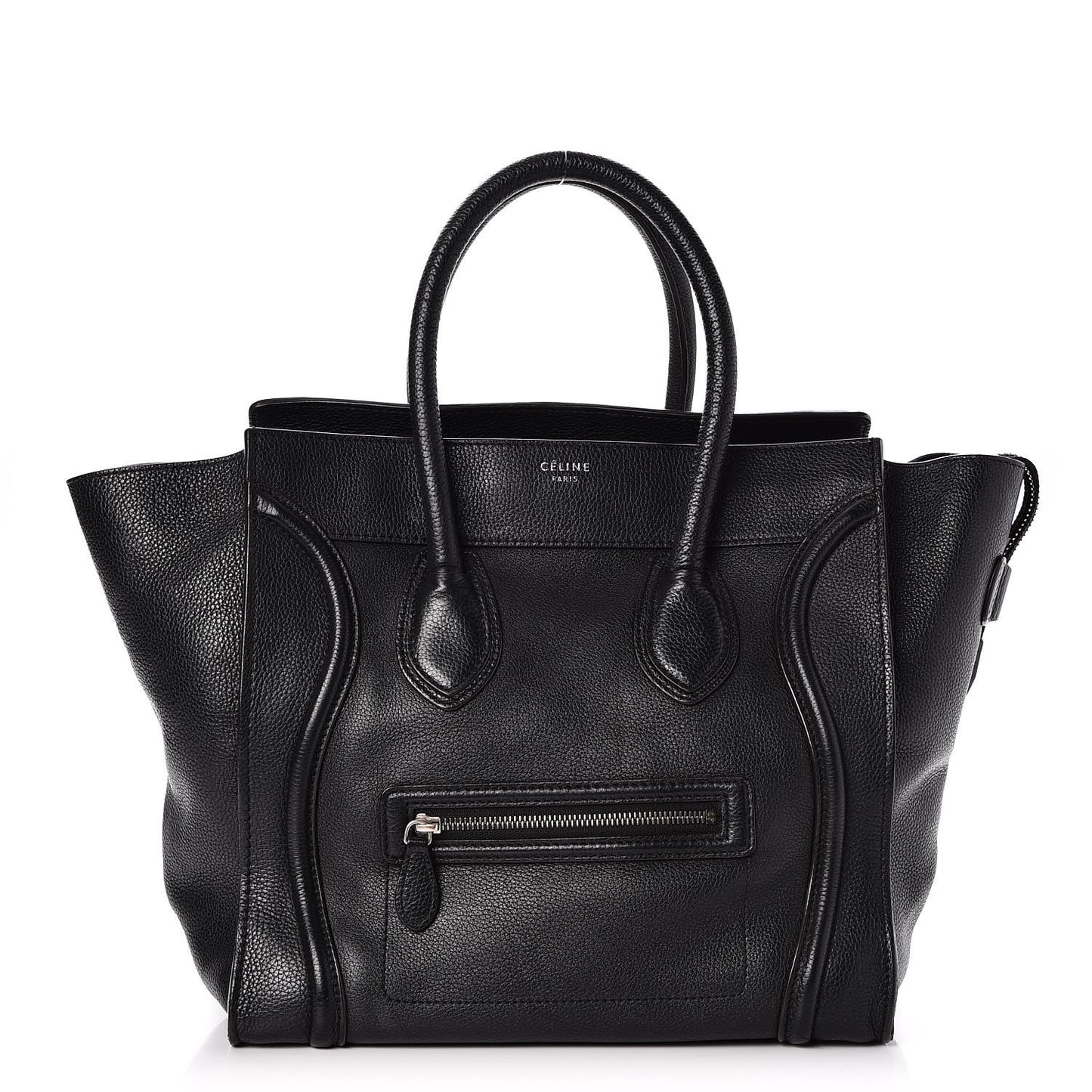 Drummed Calfskin Mini Luggage Black
