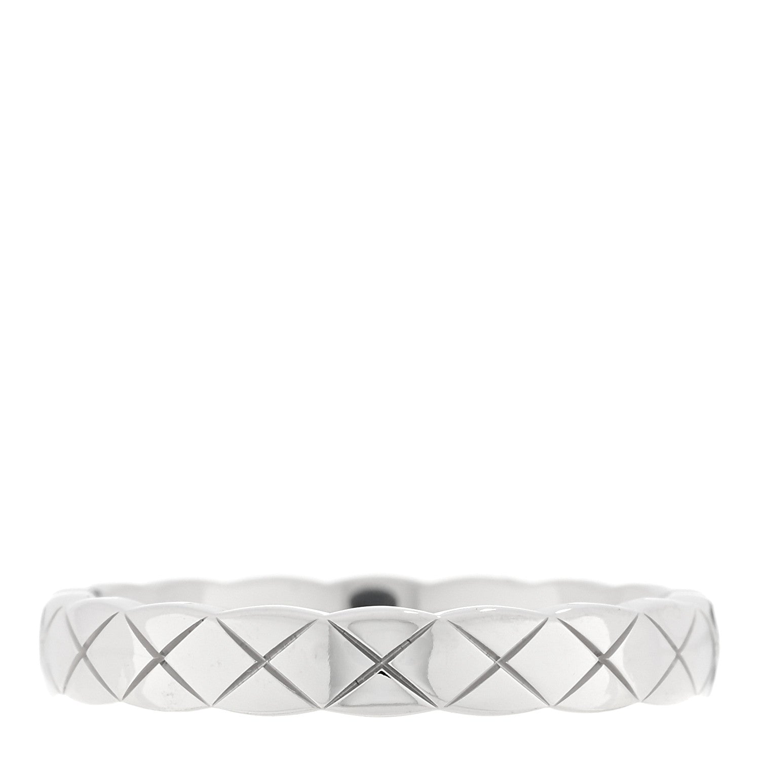 Chanel 18K White Gold Mini Coco Crush Ring 53 6.5 1 of 5