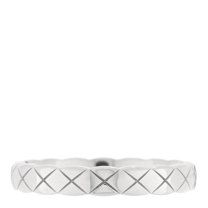 Chanel 18K White Gold Mini Coco Crush Ring 53 6.5 1 of 5