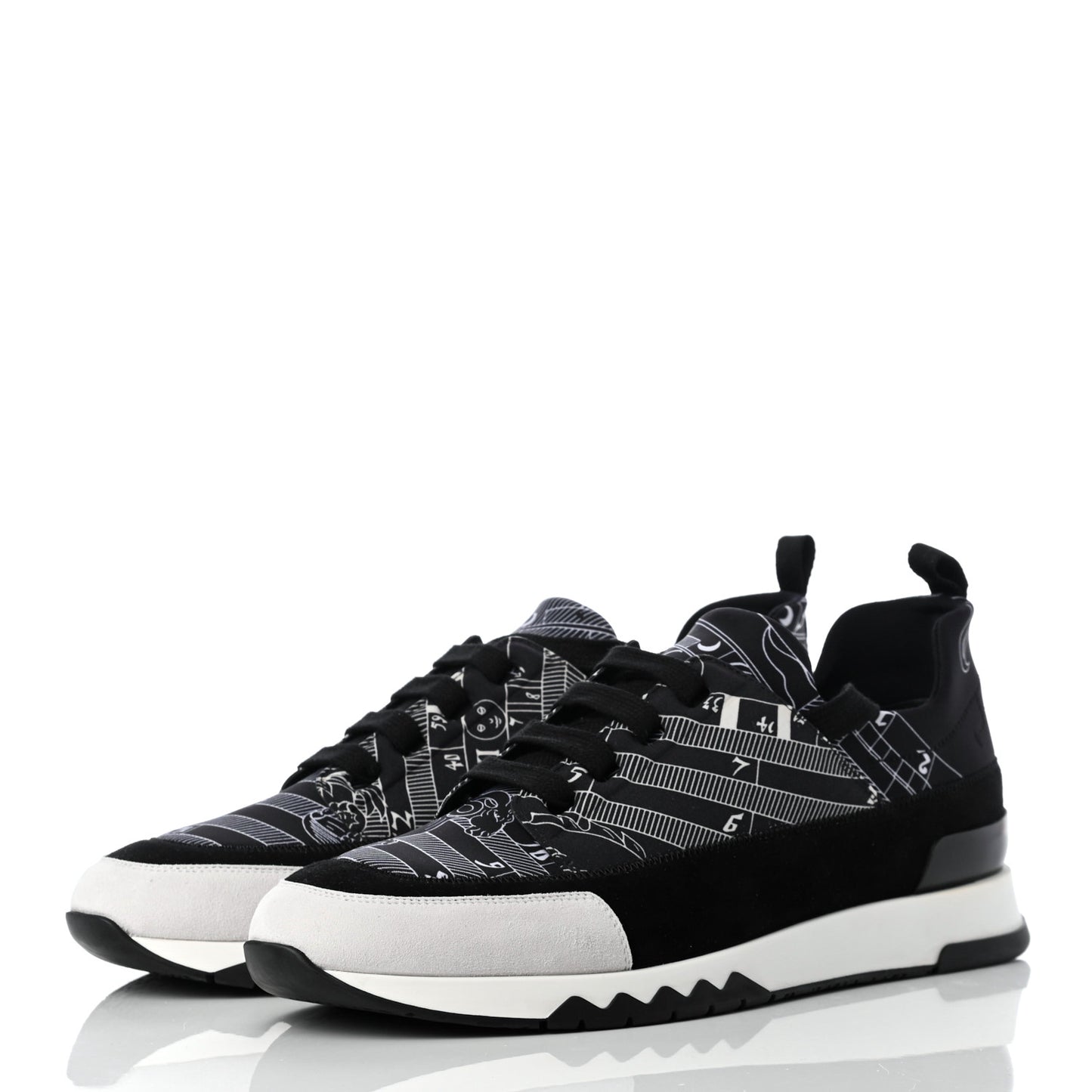 Neoprene Suede Sneakers 43 Black White