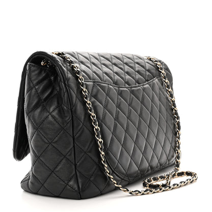 Chanel Metallized Calfskin Quilted Small XXL Travel Flap Bag Black 3 of 10