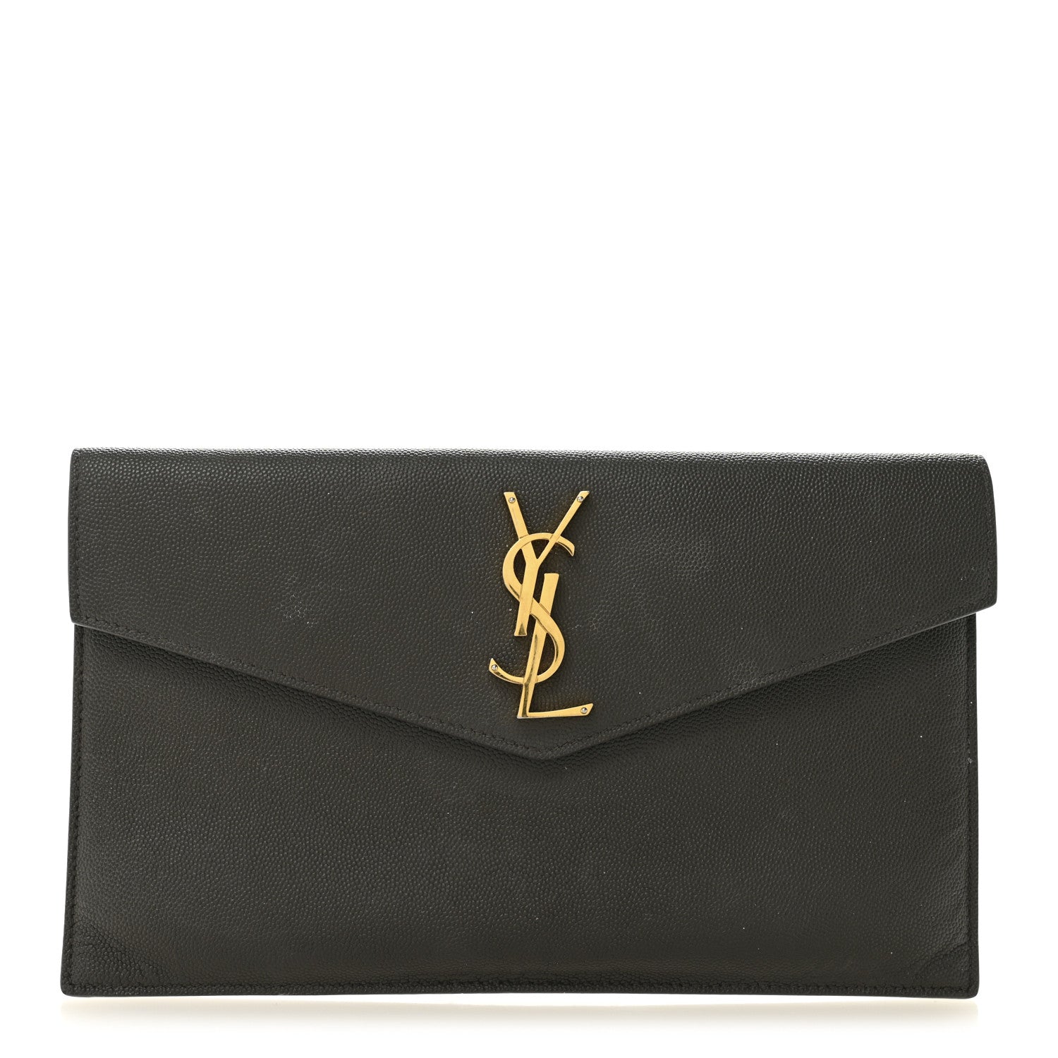 Saint Laurent Grain De Poudre Uptown Pouch Pebble 1 of 8