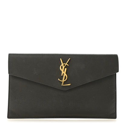 Saint Laurent Grain De Poudre Uptown Pouch Pebble 1 of 8