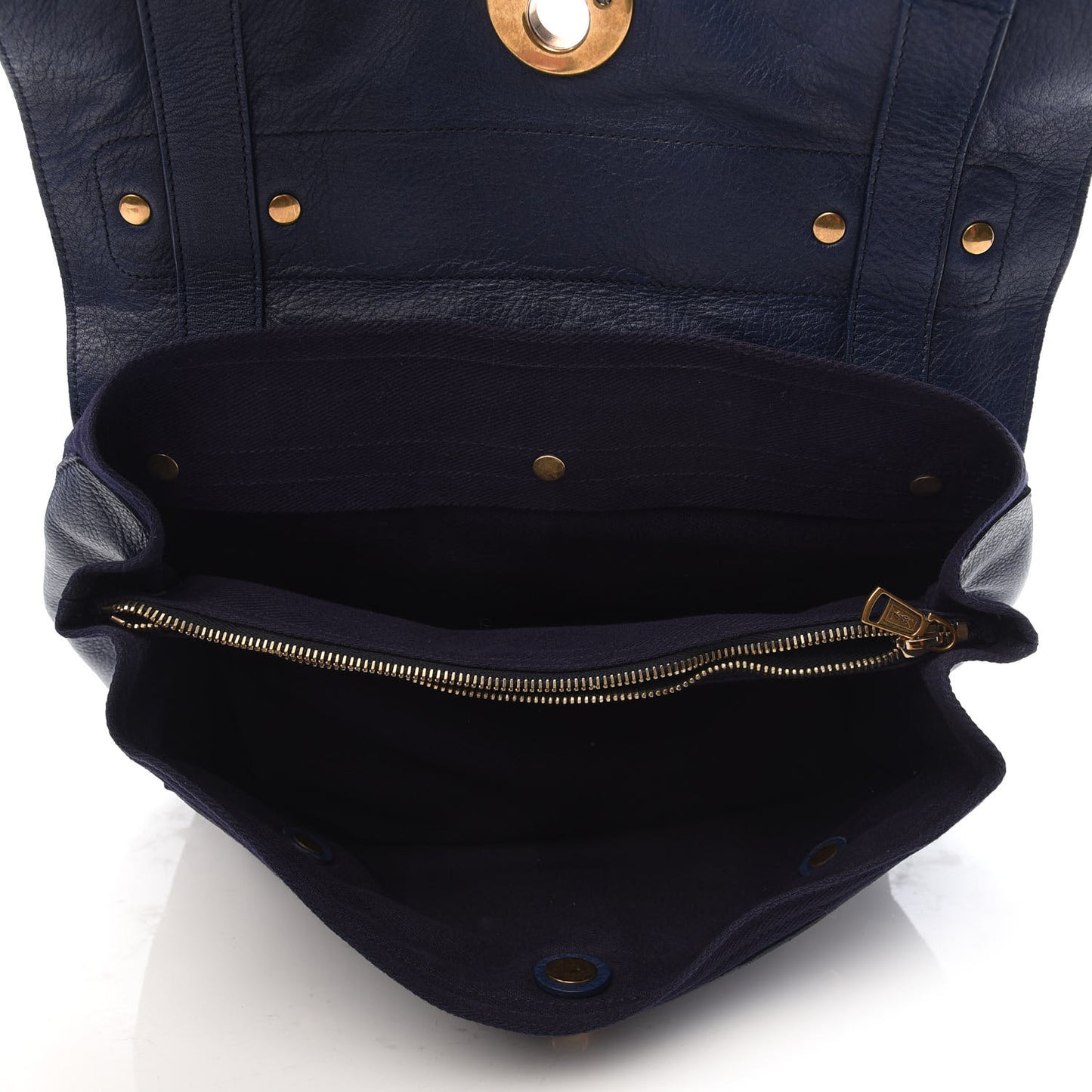 Calfskin Canvas Medium Muse Two Navy