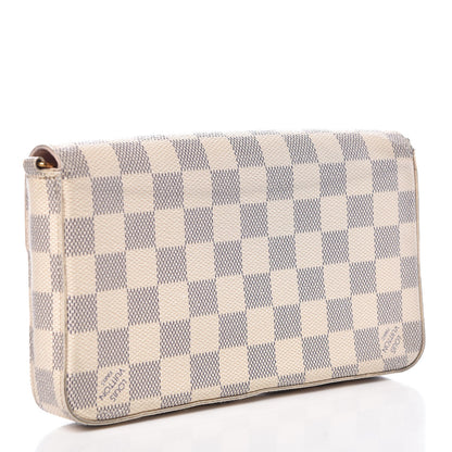Louis Vuitton Damier Azur Pochette Felicie Chain Wallet Rose Ballerine 3 of 14