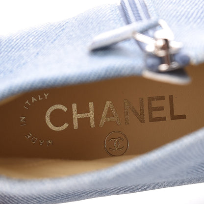 Chanel Denim Grosgrain Cap Toe Short Boots 39.5 Blue 8 of 11