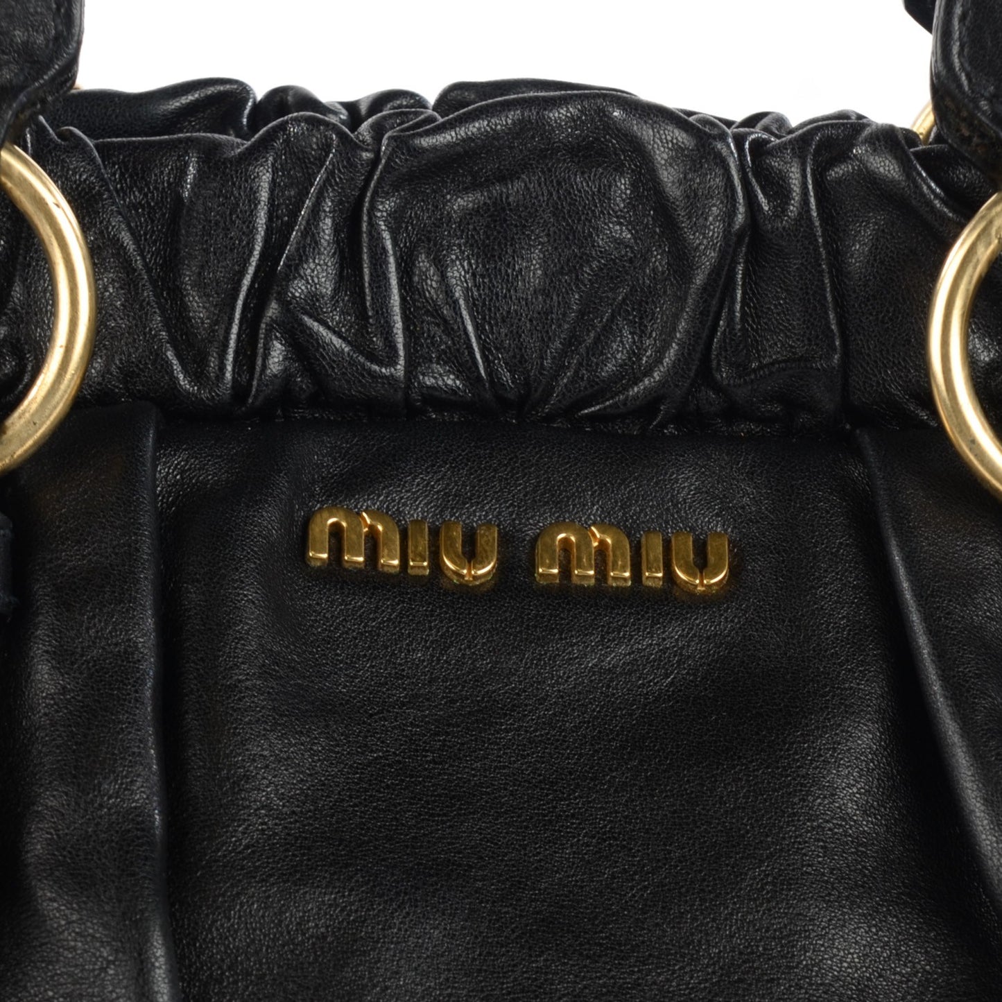 Vitello Lux Gathered Tote Black