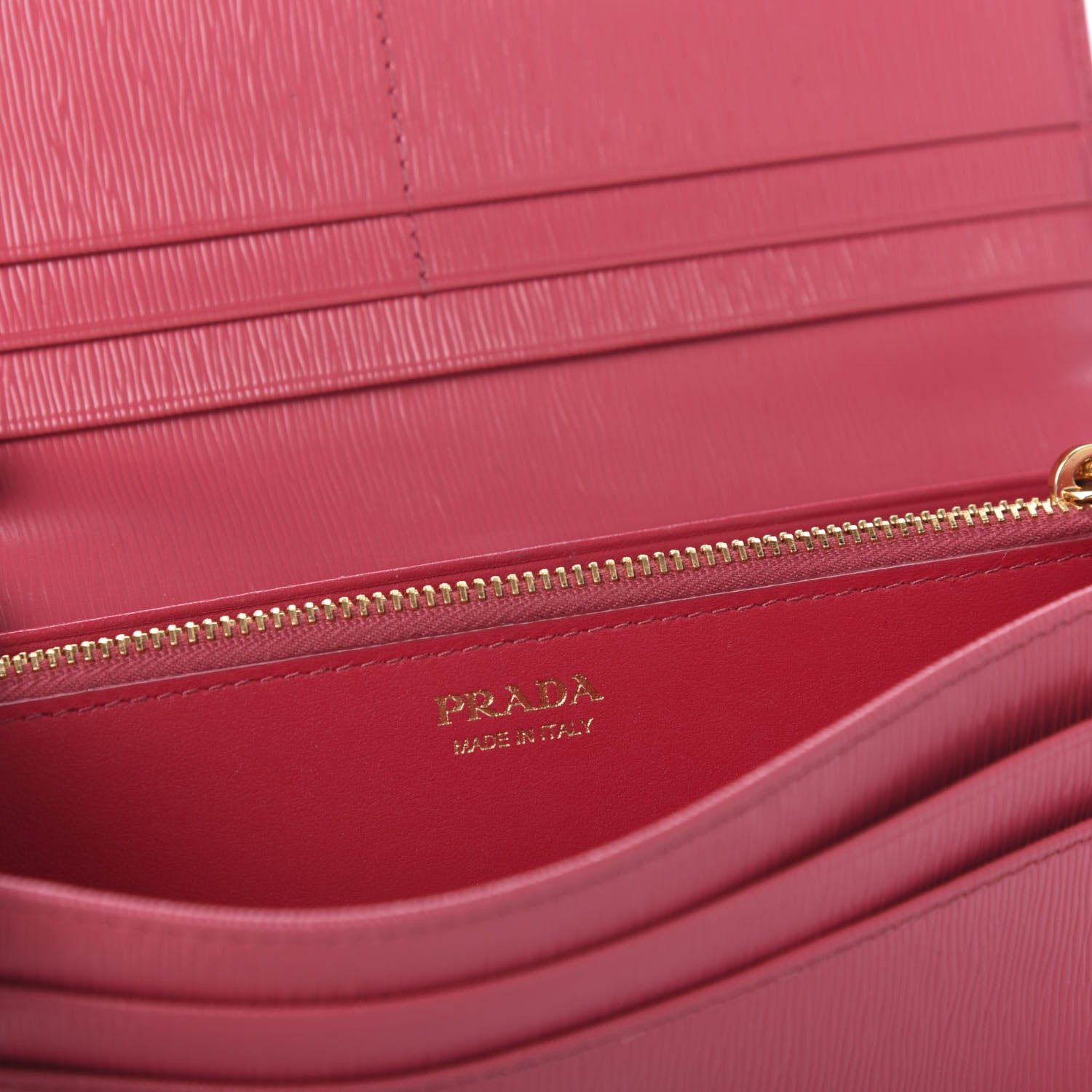 Prada Vitello Move Continental Flap Wallet Peonia 8 of 12